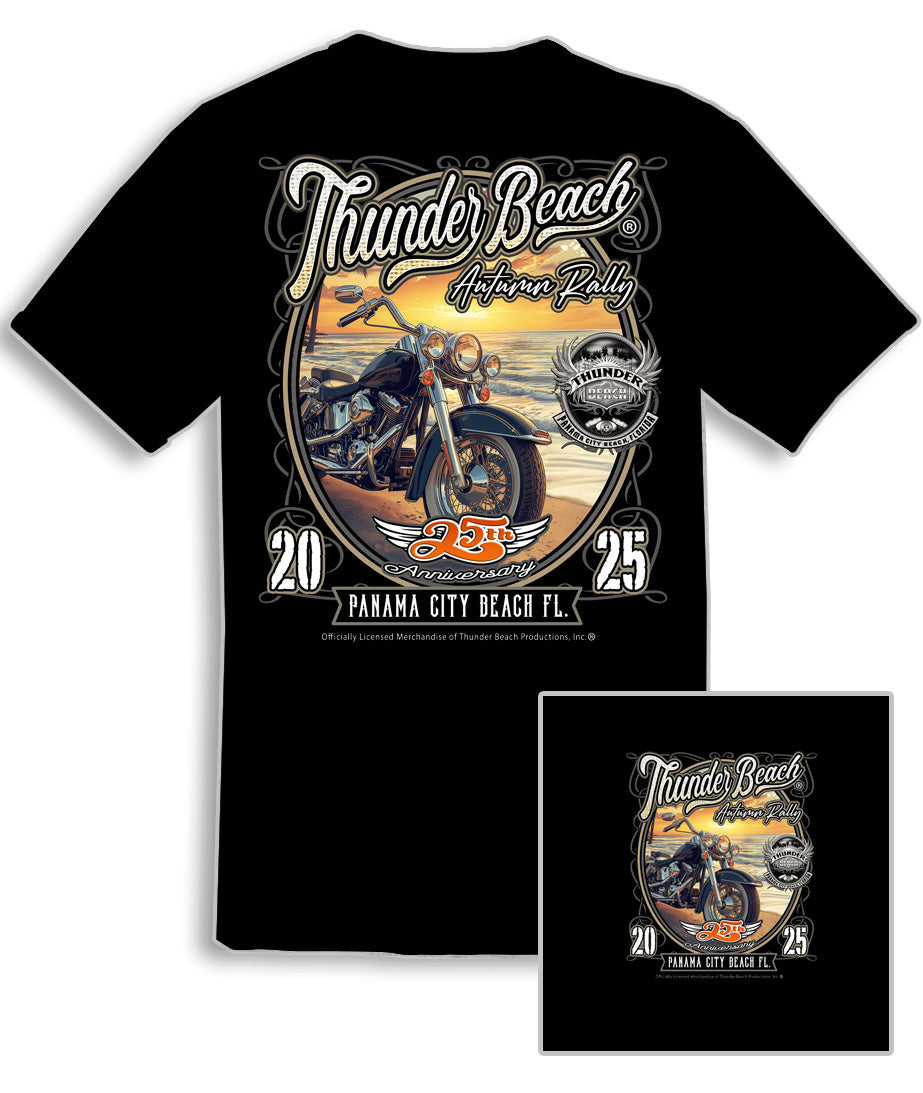 2025 Thunder Beach Autumn Rally / Sunset Beach / Design Black T