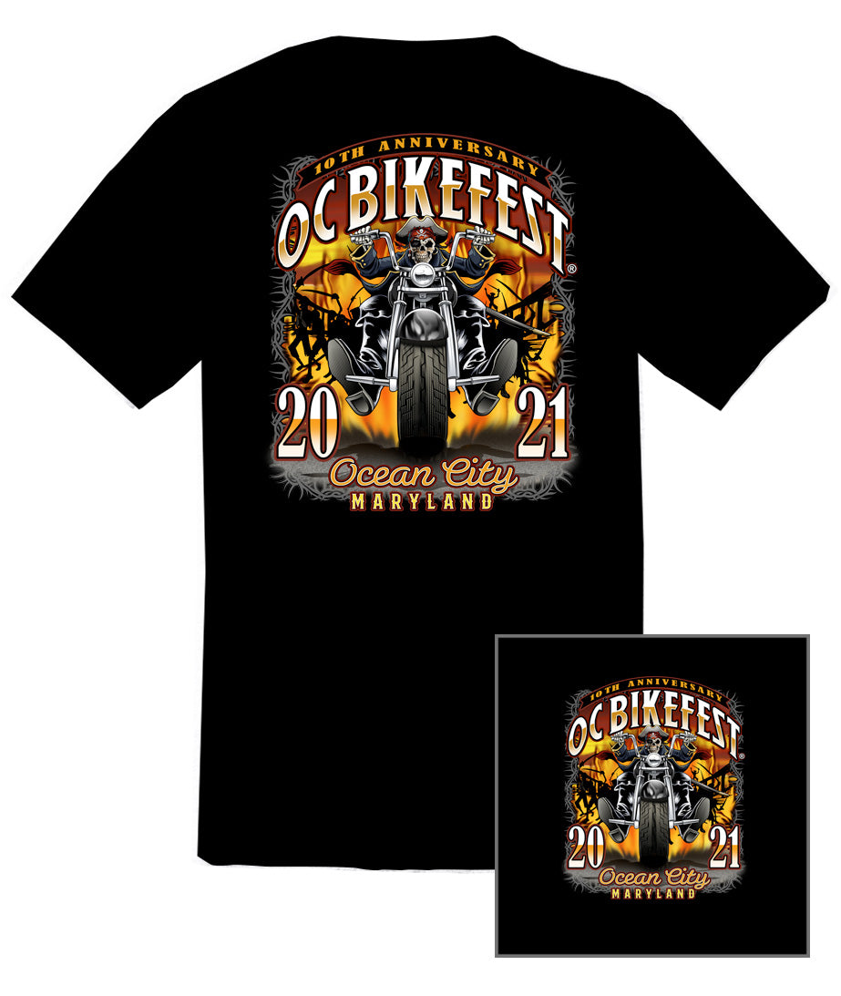 2021 OC BikeFest Pirate Black T-Shirt – Motorcycle Rally USA