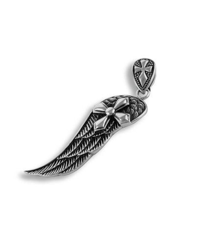 Wing with Cross Stainless Steel Pendant