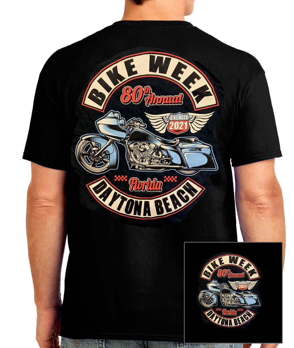 BIKE WEEK '79Tシャツ DAYTNA 2024 Bike Week Daytona Beach Tweetin' Trump Biker T-Shirt