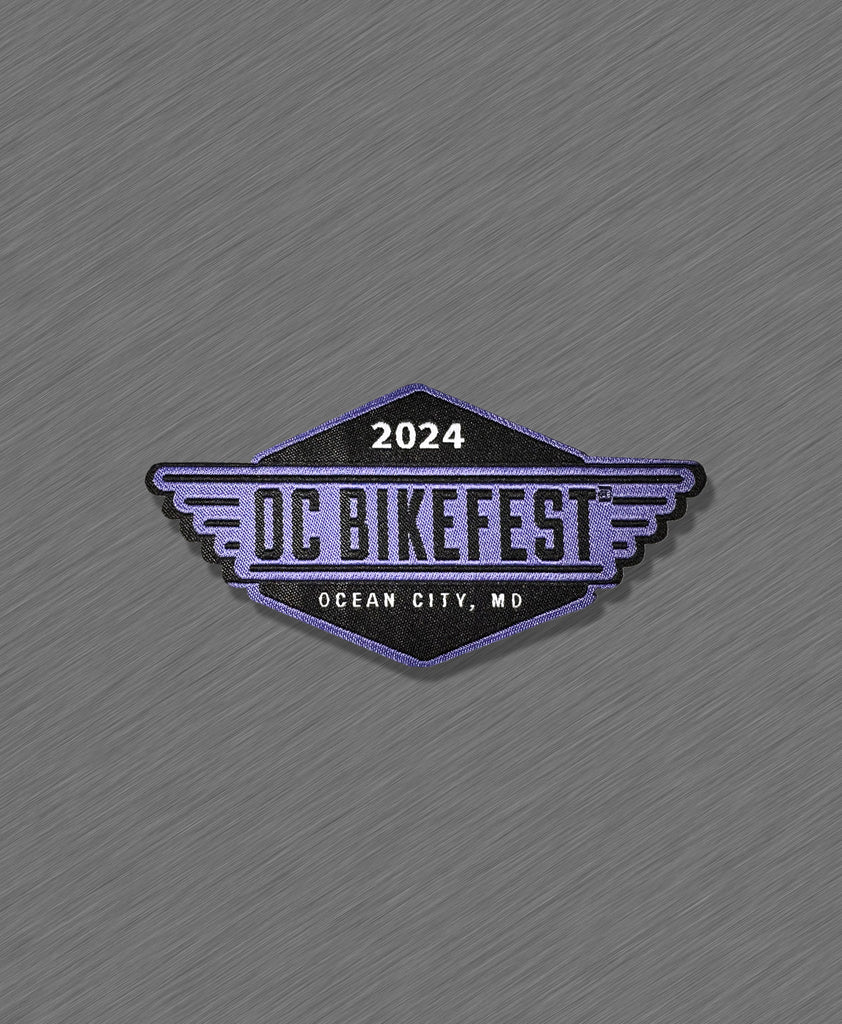 2024 OC BikeFest Official Logo PATCHES PURPLE Motorcycle Rally USA