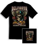 2023 Delmarva Bike Week Skull Wings - Black T-Shirt