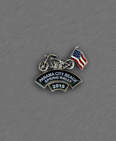 2015 Spring Thunder Beach Pin - Bike with American Flag