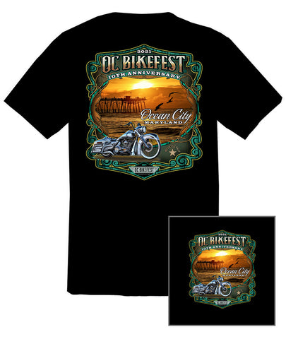 2021 OC BikeFest  Sunset Beach Black T-Shirt