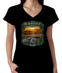 2021 WOMEN  OC BikeFest  Sunset Beach - V-Neck T-Shir  Black