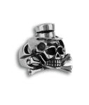 Skull with Hat & Bones Men Stainless Steel Ring