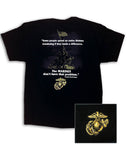 Marines No Problem Black T-Shirt with Metallic Gold Ink