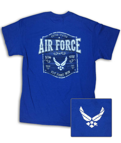 Air Force Wood Sign Royal Blue T-Shirt