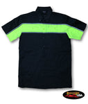 America's Finest Two Tone Work Shirt with Reflector Stripes - Black/Neon Green