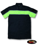 America's Finest Two Tone Work Shirt with Reflector Stripes - Black/Neon Green