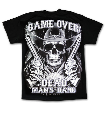Game Over Dead Man's Hand Black T-Shirt