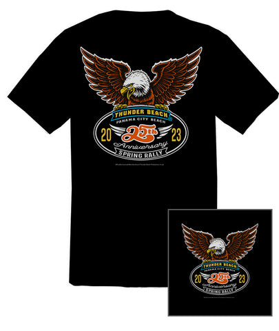 2023 Spring Rally Thunder Beach - 25th anniversary USA Eagle Black Shirts