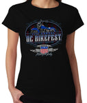 WOMEN  OC BikeFest  Blue Flag  T-Shir  Black