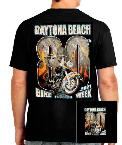 2021 Daytona Bike Week 80th Black T-shirt